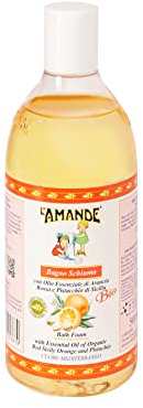 L'AMANDE – Zitrus-Duschgel für Männer und Frauen mit natürlichen ätherischen Ölen, reinigendes und feuchtigkeitsspendendes Körperduschgel, sanftes Anti-Aging-Duschgel – Blutorange und Pistazie, 500 ml