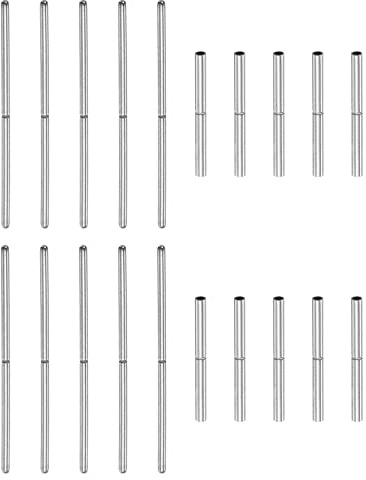 HARFINGTON 10pcs Watch Strap Tubes Pins 1.1mm Tube Dia 24mm Pin Length Stainless Steel Connecting Shaft for Watch Band Repairing Replacement