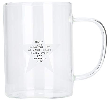 Cyrank Tasse à café transparente de 350 ml tasses à thé en verre tasse transparente service à thé en verre tasse en verre avec poignée pour thé Cappuccino Latte lait boissons chaudes(#2)