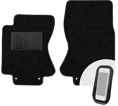 moto-MOLTICO Vorne Fußmatten Auto Velours Autoteppiche Schwarz Automatten Set 2-teilig passend für Jaguar S-Type 1999-2007