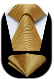 HISDERN Krawatten für Herren Hochzeit Krawatte mit Einstecktuch Klassisch Plaid Hahnentritt Business Krawatten & Taschentuch Set