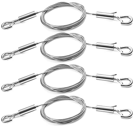 SIDENUO 4PCS Picture Hanging Wire Kit Supports 66lbs,Hanging System with Adjustable Photo Hook and 2.5m x1.5mm Stainless Steel Wire Rope for Hanging Frame Picture Photo Mirror Artwork Light Flowerpot