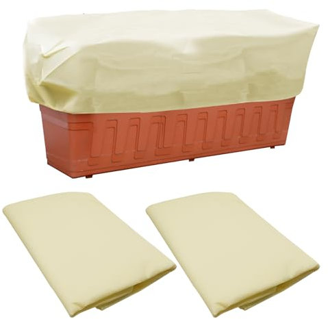 2 pezzi Coperture per piante invernali Protezione antigelo, Coperture per piante per fioriera rettangolare per l'inverno, Coperte antigelo per piante da esterno con cordoncino (39×16×18 pollici)