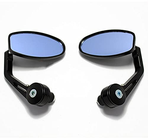 GESMOS Motocicleta Espejo Retrovisor Espejos Laterales Espejos Extremo Manillar Negros 7/8 Espejos Laterales Clásicos Ovalados para Café para Espejos Retrovisores Cuádruples