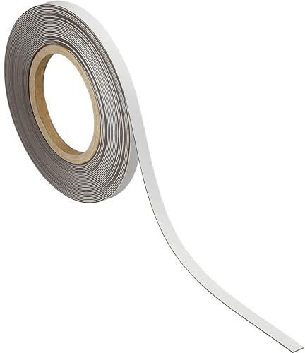 MAUL | Magnetisches Kennzeichnungsband | 10 mm | weiß | Kunststoff | Magnetisch, Rolle à 10 m, VE 2 Stk, Breite 10 mm