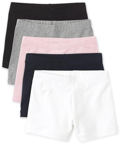 The Children's Place,Girls,Cartwheel Shorts,Black/Grey/Pink/Tidal/White 5-Pack,Small