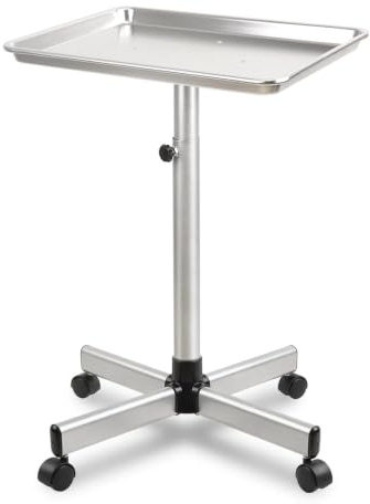 lailelaodi Lounge Tablett aus Aluminium, Lounge Tablett auf Rollen, höhenverstellbare Tattoo-Tablett, Tattoo-Tablett und Zahnablage
