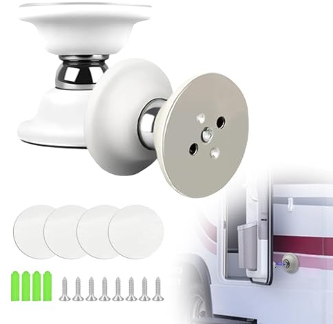 kingsea 2 Stück Magnetischer Türhalter Magnetischer Türverschluss für Wohnmobile, Wohnwagen, Wohnmobile, Wohnmobile, Hält die Tür Offen, Weiß