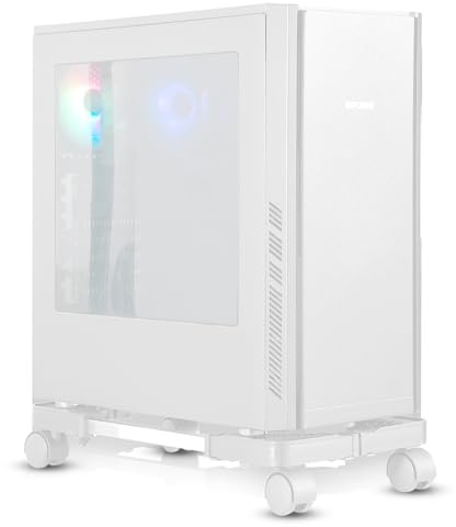 AkoaDa Soporte para CPU móvil, Ajustable, con Ruedas de 4 Ruedas, para Oficina y Uso doméstico (Blanco)