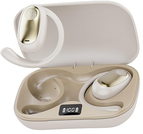Xmenha Écouteurs Bluetooth sans Fil Casque Clip oreillette Bluetooth 5.4 sans Fil Sport Ecouteur Confortable avec HD Son Stéréo Légère