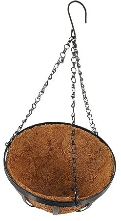 Parliky Cesta Colgante De Hierro Plano Maceta Natural para Interior y Exterior para Colgar Jardín o Balcón Decoración Cesta Colgante Pequeña
