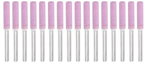 PATIKIL 16 Pcs Diamond Chainsaw Sharpener 5/32 Inch High Hardness Sharpening Stone Polishing Chainsaw Sharpening Kit Grinding File Tool for Chain Saw Stone Jewelry Wood, Pink(4mm)