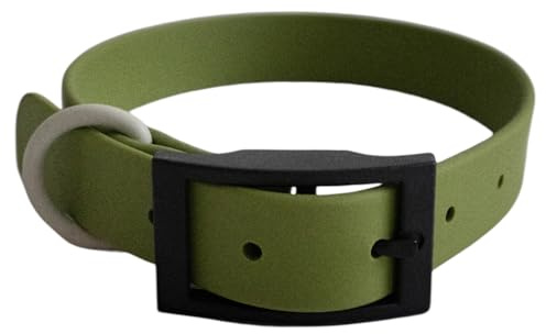 Hundehalsband aus Biothane, abwaschbar, geruchsneutral und pflegeleicht für kleine bis mittelgroße Hunde (Grün, M)