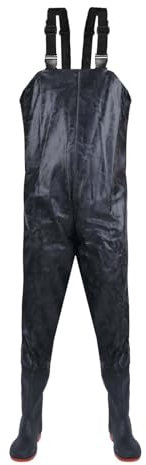 Angel-Latzhose und Hosenträger wasserdicht – Wathose für Herren, zum Angeln, Wathose mit Stiefeln, wasserdicht und atmungsaktiv, Wathose für Damen und Herren, leichte Wathose für Brust und Taille,