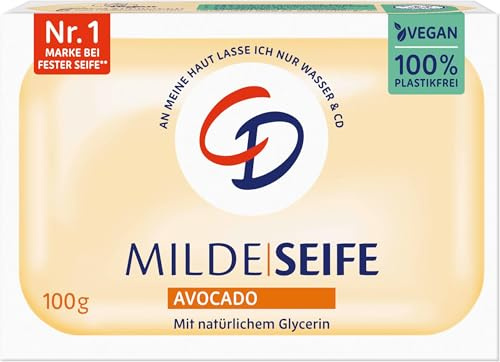 CD MILDE SEIFE AVOCADO 100G vegan & ohne Mikroplastik (Packung mit 5)