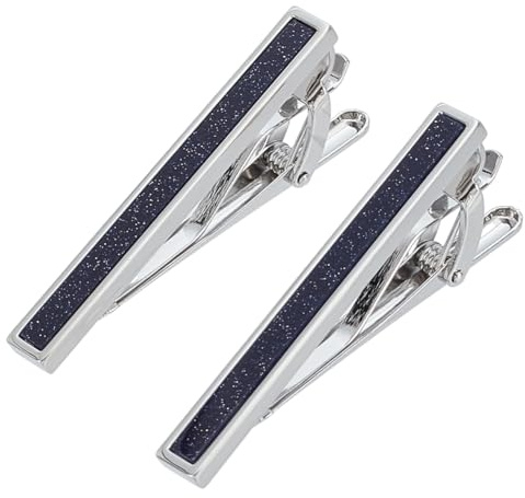 WEBEEDY 2 Stück Stein Krawattenklammer Herren Krawattenklammer,Messing Krawattenhalter Clip Pin Krawattennadel für Gentleman Anzug und Krawatte,Hochzeit,Geschäftsangelegenheiten, Jahrestag Geschenke