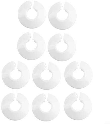 Zeroupshop Heating Pipe Copper Pipe Cover, Radiator Pipe Cover Rosettes 10Pcs, Water Pipe Covers, Radiator Pipe Collars for Covering Unsightly Gaps (10pcs- white)