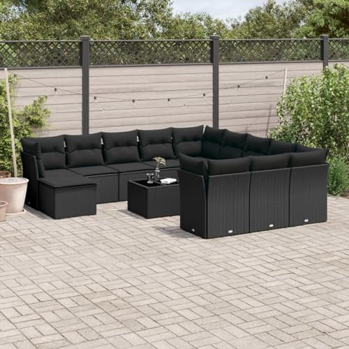 Outdoor Garten Poly Rattan Sofa Set mit Aufbewahrungsbehälter 13-teilig