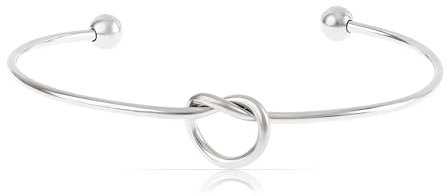 Made by Nami Herz Armreif Silber oder Gold aus chirurgischem Edelstahl 316 Größenverstellbar Hypoallergen Schmuck Damen Geschenke für Frauen Beste Freundin Geschenk (Silber)