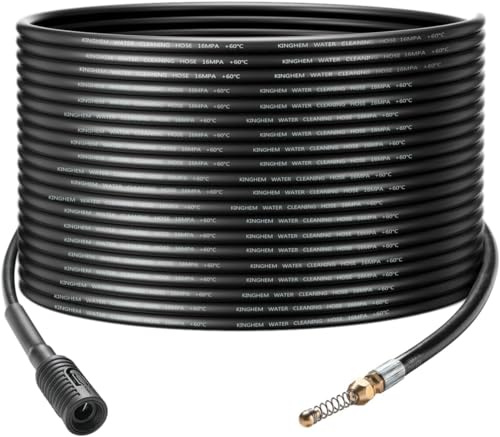 Kit di pulizia per tubo di scarico per idropulitrice, tubo flessibile sbloccante con ugello a getto rotante per idropulitrici Bosch EasyAquatak UniversalAquatak AQT (20 m)