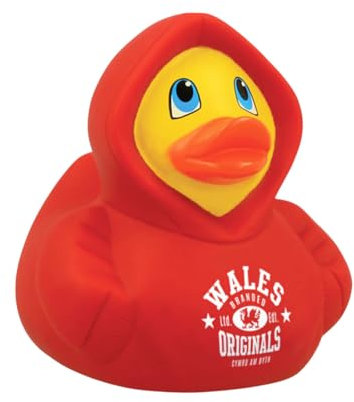 Wales Red Hoodie Rubber Duck Children's Collectable Baby Bath Toy Travel Toys Perfect for Bath Time Pool Party Christmas Birthday Gifts for Kids Boys & Girls