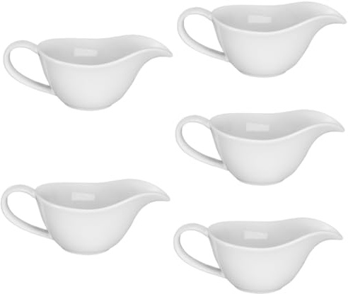 Alipis 5 Salseras De Cerámica Salsera Jarra Para Aderezo Recipiente Para Salsa Jarra Para Salsa Taza Para Salsa De Carne Salsera Salsera Salsera De Cerámica Blanca
