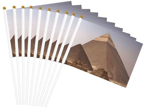 Pyramides d'Égypte Drapeau à main polyvalent pour mariage, anniversaire, vacances, décoration sportive, défilé