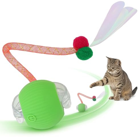 PrimoSelect Interaktives Katzenspielzeug Selbstbeschäftigung [leise] inkl. Ersatzschwanz | elektrisch | cat Toys | Spielzeug Katze | Katzenball