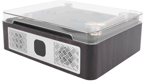 Keenso Doppio Altoparlante HIFI per Lettore CD Vintage retrò con connettività BT per Scatola in Legno Ricaricabile a Casa o di Viaggio