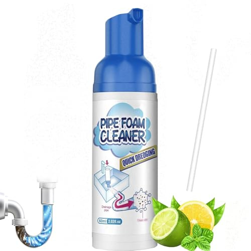 Limpiador de desagües, Limpiador eliminador de Espuma para Moscas, limpiadores de desagües con Espuma y desodorizador, para Cocina y Lavabo, con Tubo (1 pcs)