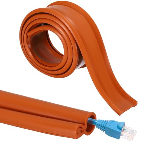 sourcing map 3.3ft Cable Management Sleeve, 3/8 Inch ID Flexible Cord Wires Hider Cover Insulation Snap-fit Protector for Substation, High-voltage Electrical Networks, Red