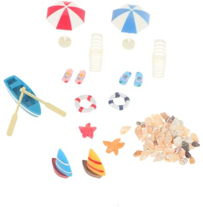 SUPVOX 13pcs Miniature Beach Accessories Resin Toy House Ornaments with Strong Texture and Practical Use for Boys and Girls Mini House and Sandbox Decoration
