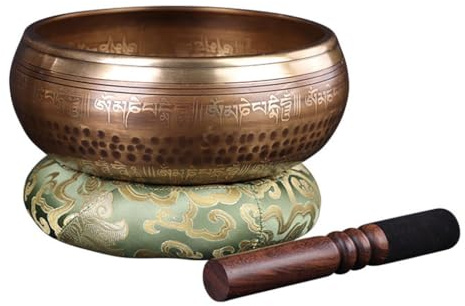 Cuenco tibetano for meditación y sonido, cuenco terapéutico de yoga hecho a mano for una atención plena y curativa.(10.5cm)