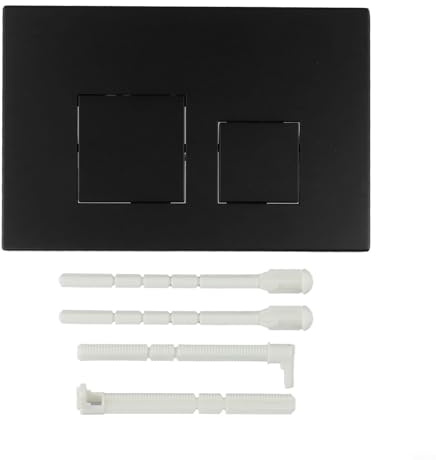 Honseadek Placa de descarga para Geberit Sigma01 Sigma20 Sigma21 Sigma30 Sigma50 UP300, botón de descarga de inodoro de plástico con acabado cromado, compatible con sistemas de inodoro (negro)