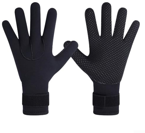 TDCuizent Guanti da immersione in neoprene da 5 mm, per uomini e donne, antiscivolo, termici, con cuciture cieche, per snorkeling, surf, nuoto, pesca, rafting, vela e altri sport acquatici (S)