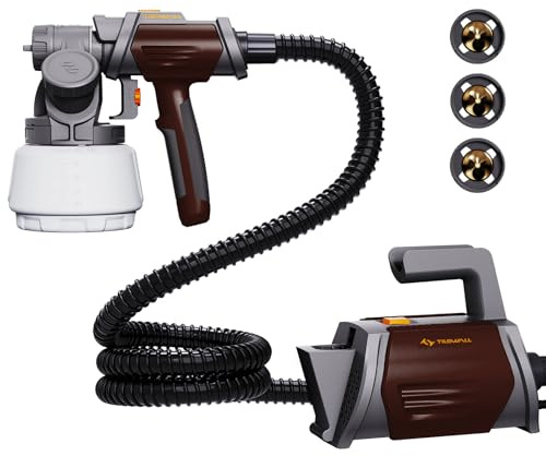 Tilswall Pistola a Spruzzo per Verniciare Shark 800, Pistola Vernice Elettrica con Contenitore 1300 ML, 4 Ugelli in Ottone e 3 Modalità di Spruzzo, 1200 ML/MIN, Facile da Pulire per Mobili, Pareti