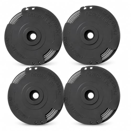 4 bobinas de hilo para cortabordes compatibles con Bosch EasyGrassCut 18V-26 18-230, cortabordes de 1,6 mm, hilo de 4,90 m, para F016800569 F016800385, cuidado del césped, corte eficiente y duradero