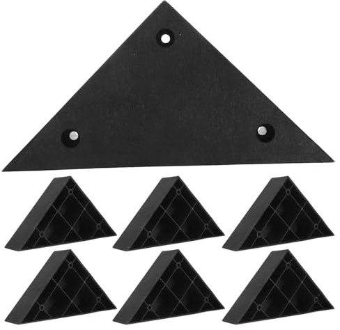 NULYLU 8 Pezzi Piedini Triangolari in Abs per Mobili Nero con Design Antiscivolo Multiuso per Divano e Sedia