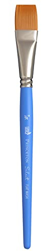 Princeton Select Artiste Flat Wash Brush, Synthetic, Short Handle, Size 3/4 inch, 1 Count
