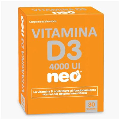 NEO - Vitamina D 30 cápsulas de 300 gr | Complemento Alimenticio de Liberación Rápida | Libre de Alérgenos GMO y Nanomateriales | Tomar 1-2 cápsulas al día