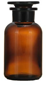 Apothekerflaschen 5 x 100 ml - Braun - inkl. Glasstopfen *Weithalsflasche Apothekerglas Stopfenflasche Laborflasche Laborglas Rundschulterflasche*