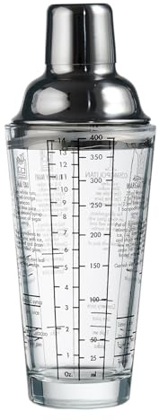 BUTLERS Cocktailshaker 400 ml Glas - BARTENDER - Poliert | Farbe Durchsichtig - Mixbecher für Margarita & Erfrischungen - Getränkeshaker mit cl-Skala - Sechs Rezepte
