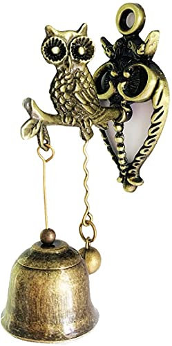 Alnicov Vintage Home Decorative Bell,Dinner Bell,Shopkeepers Bell,Delicate Office Store Door Bell,Strong Adhesive Magnetic Antique Doorbell,Owl
