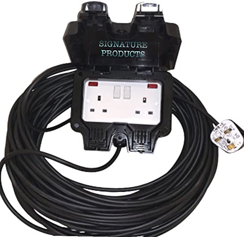 2G IP66 Outdoor Extension Lead Waterproof Double Socket 30 Metre Weatherproof 30M 2022 Black Edition