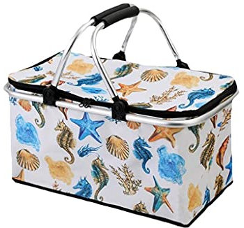 BBZY Picknick Korb Große Kapazität Picknick Rucksack Faltbare Picknickbeutel Hand Tragen Tragbare isolierte Picknickkorb Geeigneter Strand Picknick Camping Camping, Outdoor, Weihnachten, Party
