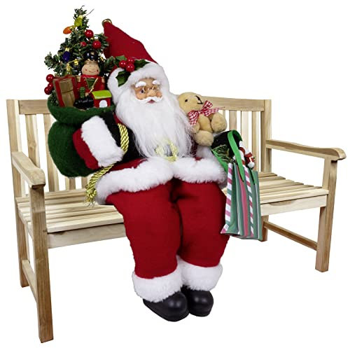 Christmas Paradise Sitzender Weihnachtsmann 30cm Deko-Figur Kantenhocker (Modell Kjell)