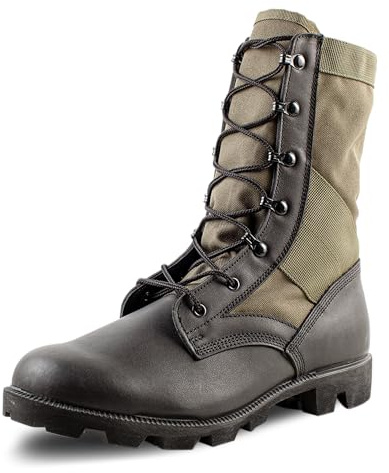 Belleville Men's 8 Canopy Jungle Boot - Breathable Tactical Boots - Shock-Absorbing Military Footwear - Panama Outsole Shoes - Full-Grain Leather - Low Heel Construction - Olive Drab - 11