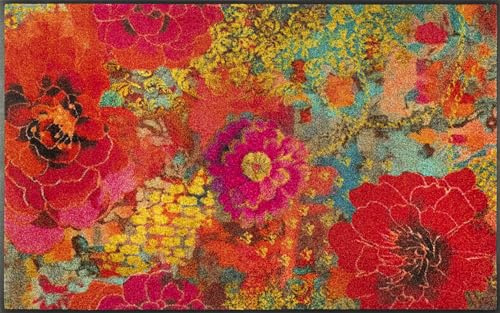 wash+Dry Fußmatte, Flowerchains 75x120cm, innen und außen, waschbar, bunt