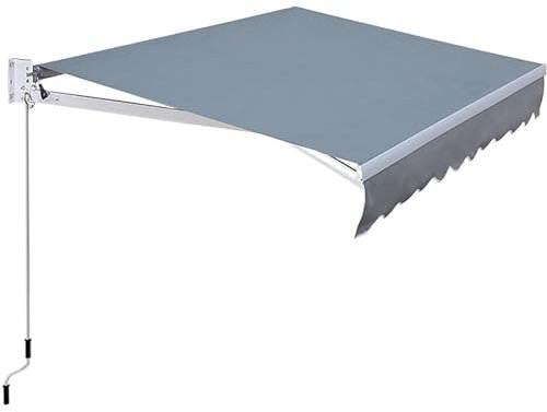 RUYICZB Tenda da Sole per Esterno Avvolgibile, Tenda da Esterno A Bracci Estensibili con Manovella Manuale, Angolazione Regolabile per Balcone E Terrazzo Finestra Porta,2 x 1.5m/6.5 x 5ft