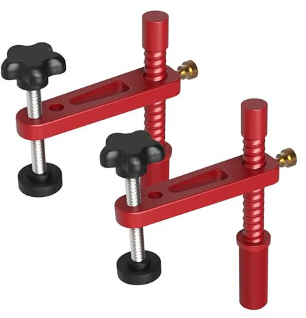2Pcs 20mm Bench Dog Clamp, 20mm Bench Dog Quick Acting Hold Down Clamp, Adjustable Metal MFT Clamp Fast Acting Hold Down Table Clamps for Woodworking Benchtop (20mm)